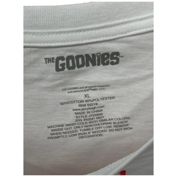 GOONIES Never Say Die White T-Shirt Top Size XL NEW - Picture 3 of 5